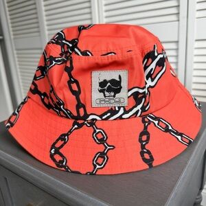 G59 $uicideboy$ Orange chain print bucket hat